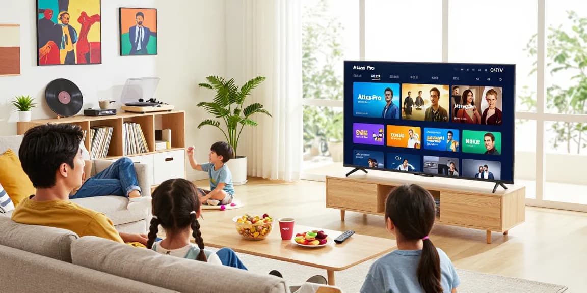 Profitez des moments de divertissement en famille avec Atlas Pro ONTV sur votre Smart TV.