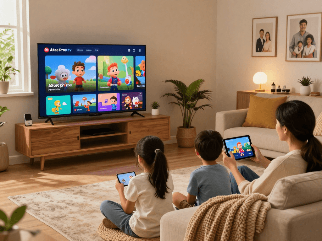 Profitez de l'expérience Atlas pro en famille avec un service de streaming convivial.
