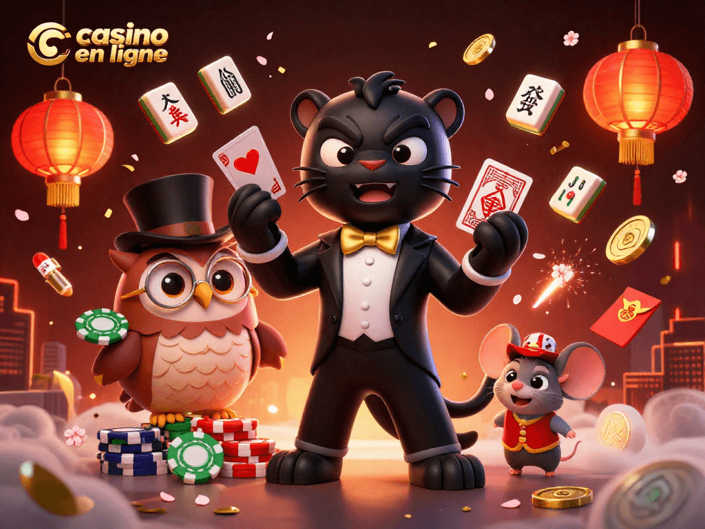Gagnez en jouant au casino en ligne avec une panthère élégante et ses amis autour des jeux de cartes.