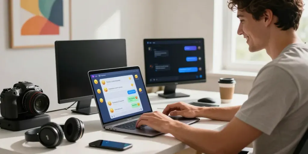 Engaging chat with a free AI slut chatbot on a modern laptop
